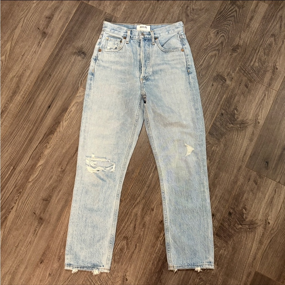 Agolde Riley Hi Rise Straight Crop Shatter size 22